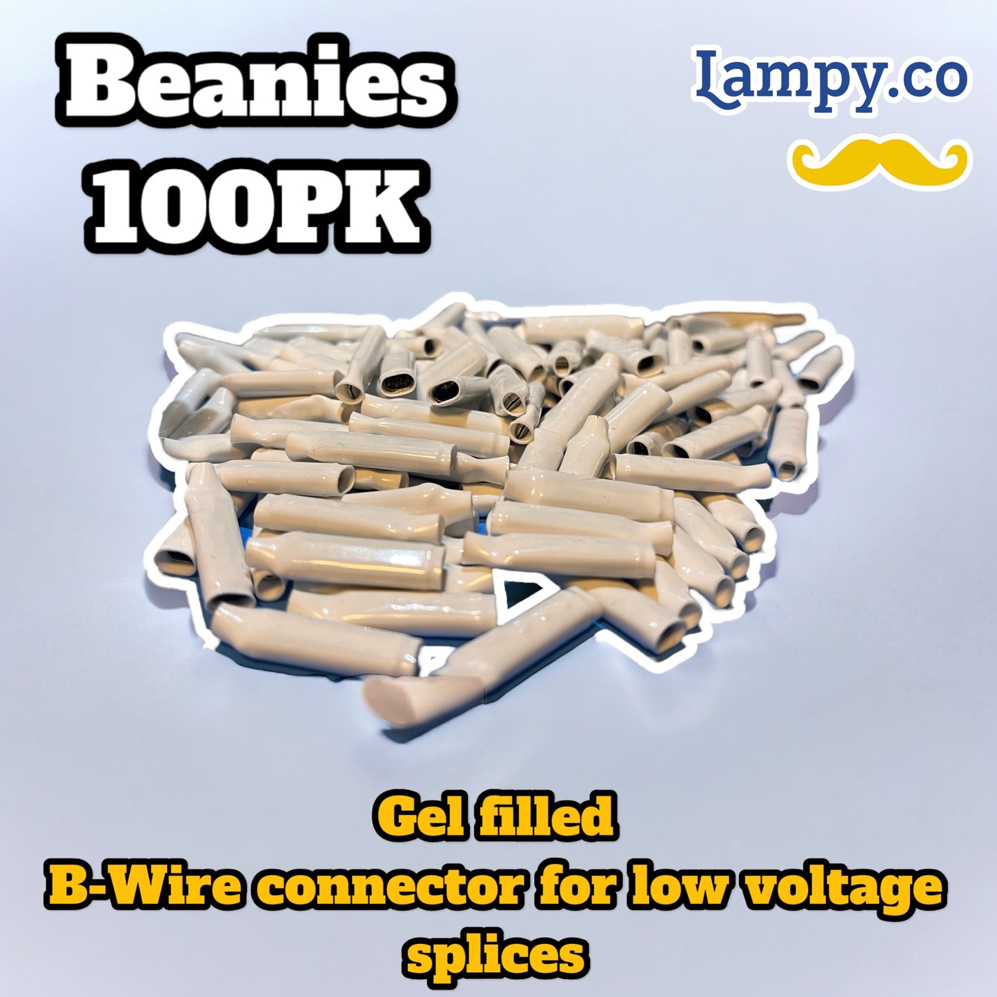 B-wire connector (beanie caps) WHITE (Gel filled) 100PACK