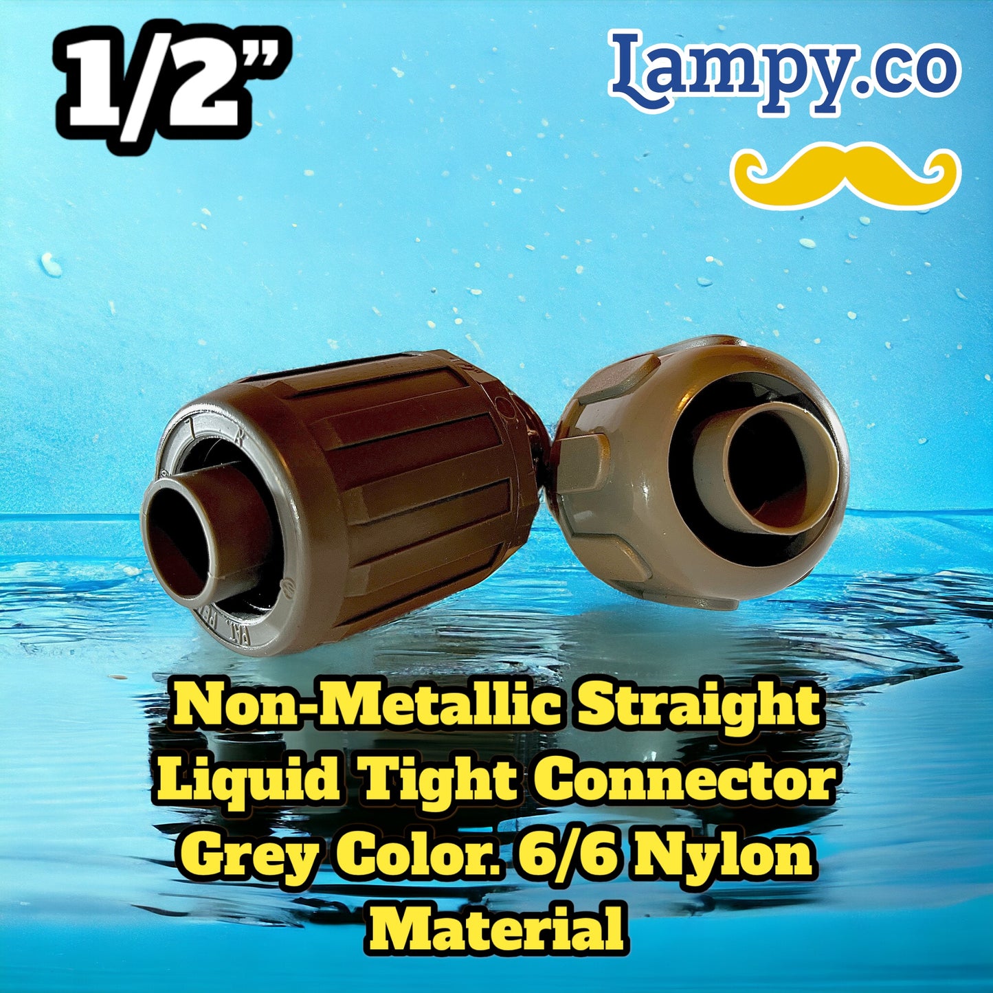 1/2” in. Non-Metallic Liquid-Tight Push-On Connector