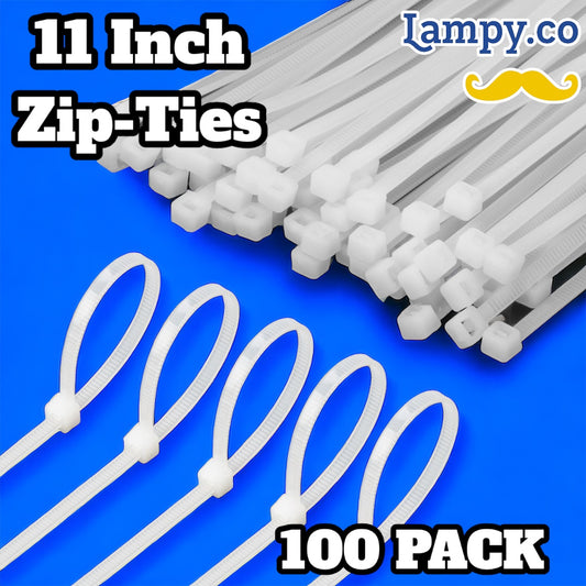 11” in. zip ties (100PACK) ( WHITE)