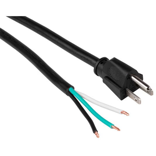 ower Cord Pigtail 3-Wire Stripped End Heavy Duty 14 Gauge 3 Prong Open End SJT Power Supply